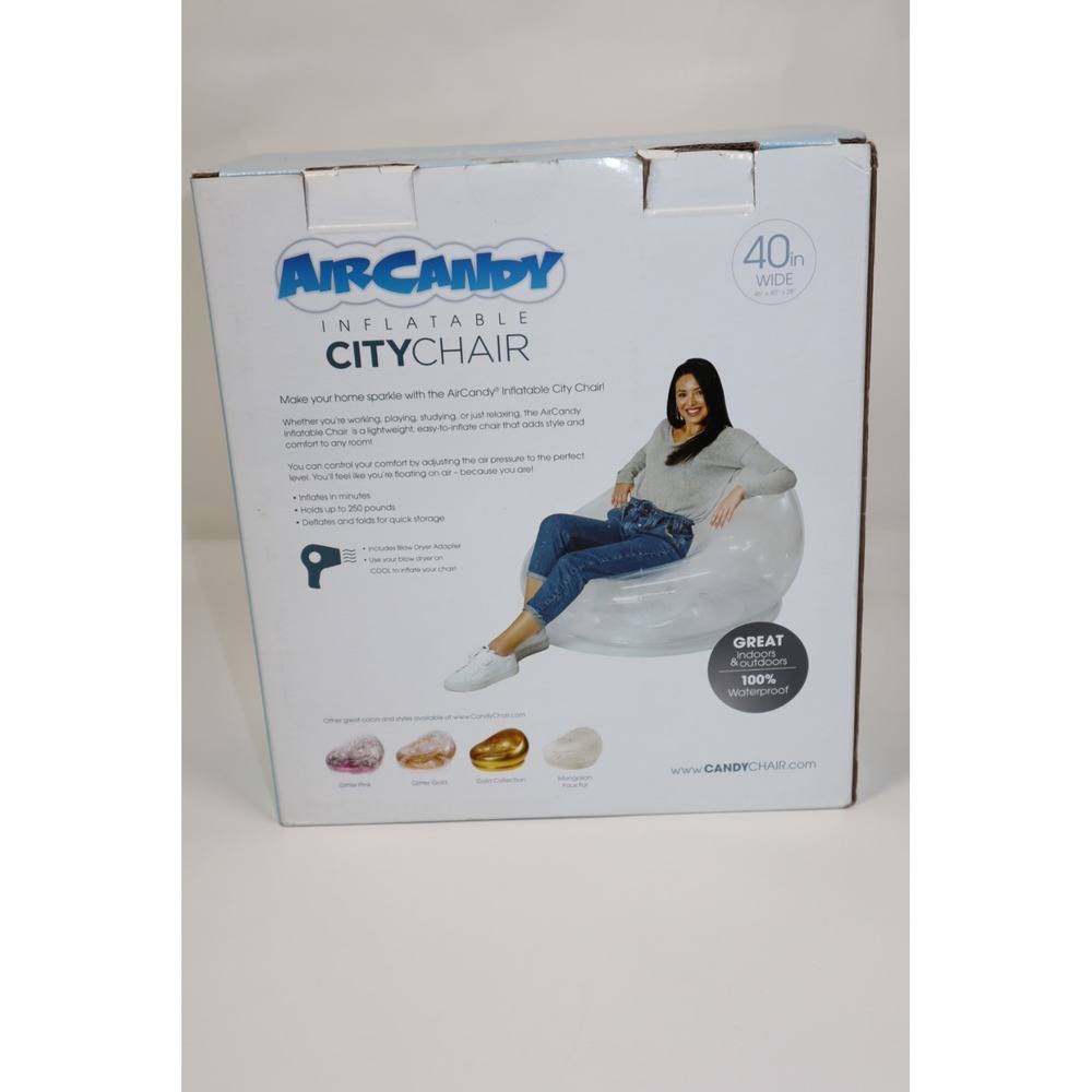 PoolCandy Inflatable Chair- Clear, One‎ Size - Picture 3 of 7